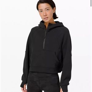 Oversized 1/2 Zip Scuba Hoodie Black 6